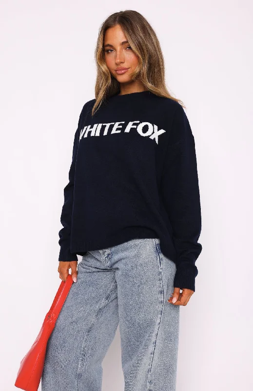 Set Me Free Knit Sweater Navy