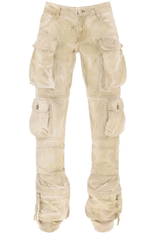 The attico 'essie' cargo pants with marble effect 236WCP113D060 NATURAL MARBLE