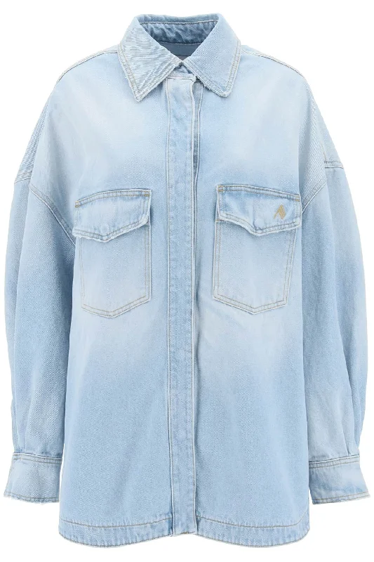 The attico oversized denim overshirt 236WCB10D057 SKY BLUE