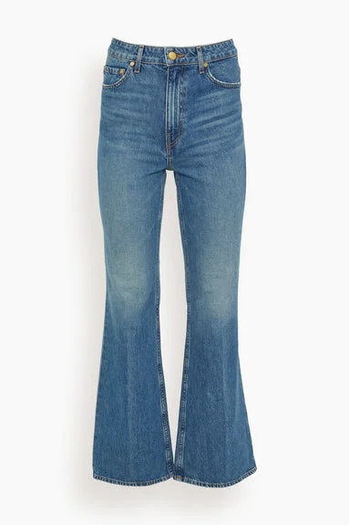 The Martine Jean Blue Flare-Leg Cotton Denim Jeans