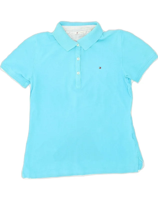 TOMMY HILFIGER Womens Polo shirt UK 10 Small Blue Cotton