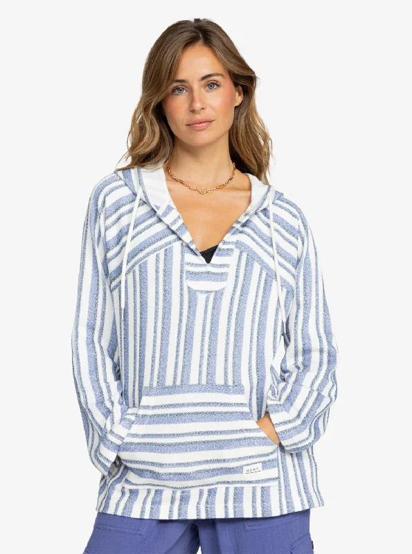 Wild And Free Poncho Style Hoodie - Bijou Silk Caye Stripe