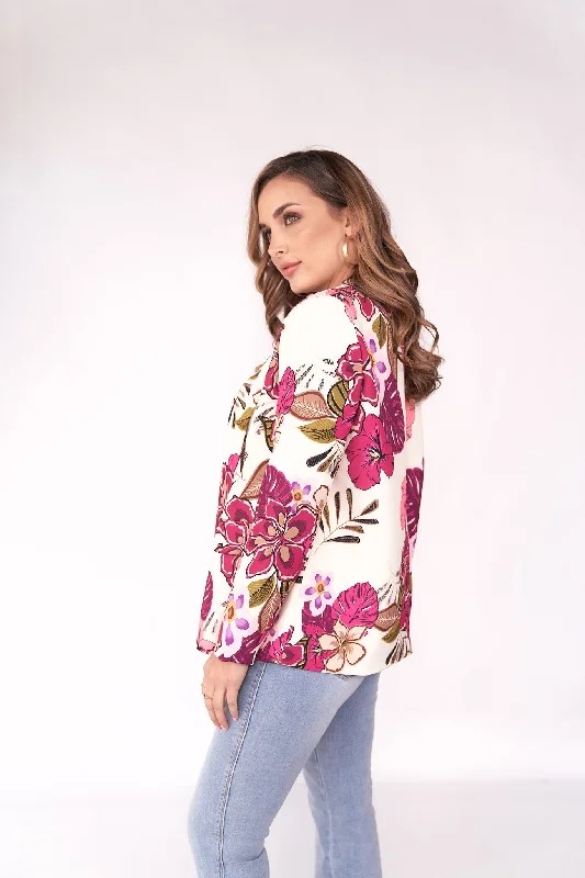 Big Flowers Printed Blazer