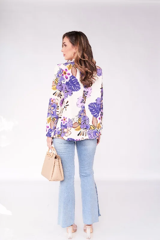 Big Flowers Printed Blazer