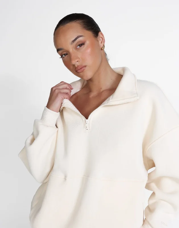 Remy Quarter Zip Jumper (Milk)