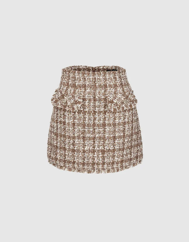 Tweed Mini A-Line Skirt